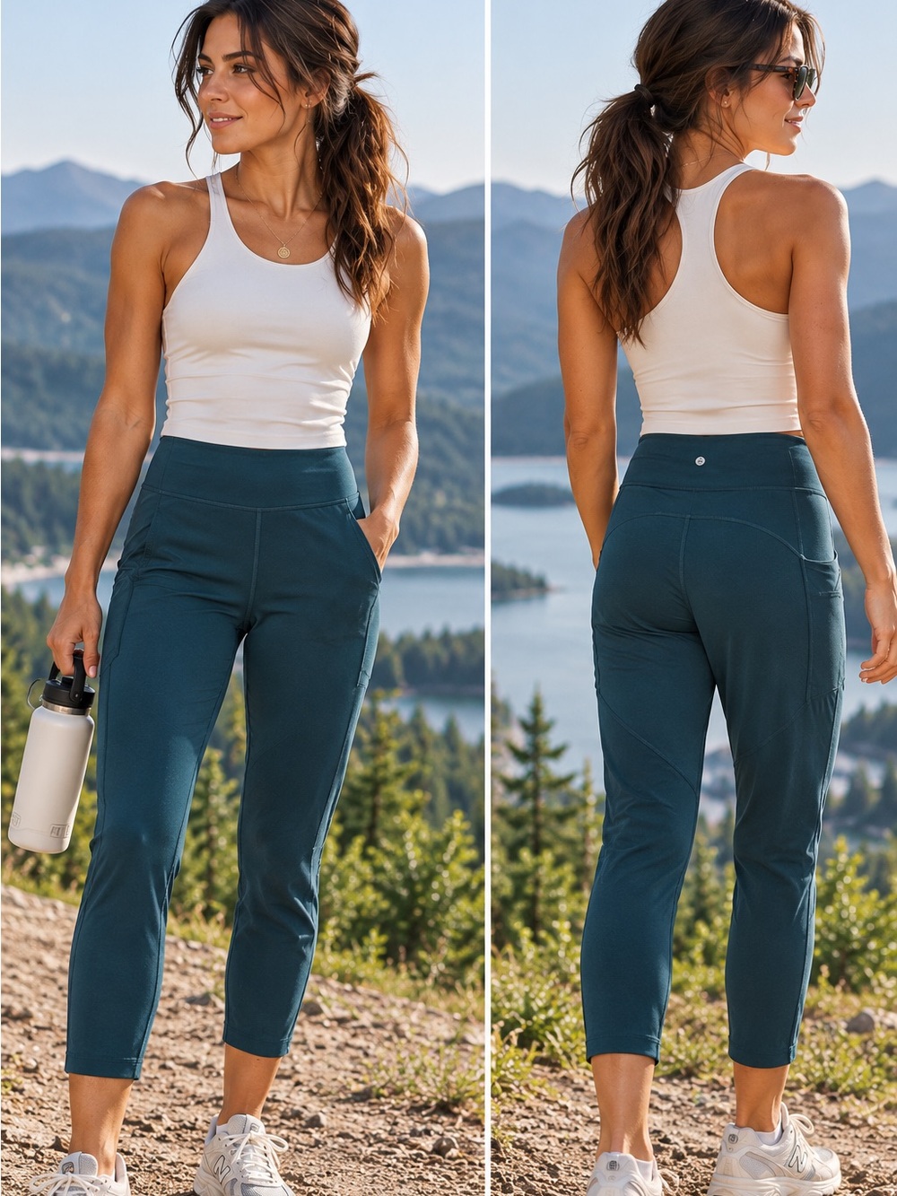 YOGALICIOUS Lux High-Waist Dark Aqua Active Capri Pants